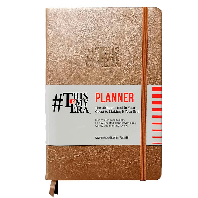 #ThisIsMyEra This Is My Era 90 Day Planner, Undated Weekly and Monthly Planner, Life Organizer | Goals Journal, Undated Agenda, Leather & Hard Cover Planner (1 Pack, Gold) - Image 1